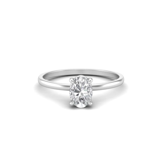 Oval Moissanite Signature Solitaire Silver Engagement Ring | Jewels By Hamzah Anis | 1 carat | Wedding Ring | Best Engagement Ring | 925 silver ring | 925 sterling silver ring 18 Karat White Gold