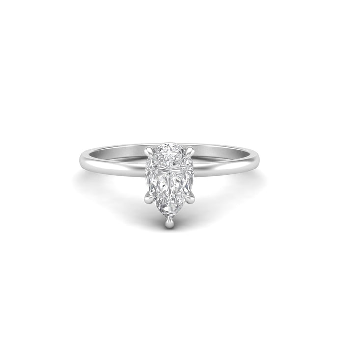 Pear Moissanite Signature Solitaire Silver Engagement Ring | Jewels By Hamzah Anis | 1 carat | Wedding Ring | Best Engagement Ring | 925 silver ring | 925 sterling silver ring 18 Karat White Gold