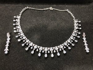 The Marquise Pear Duo Silver Necklace Set