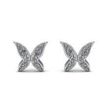 Load image into Gallery viewer, Fine Butterfly Moissanite Silver Ear Studs
