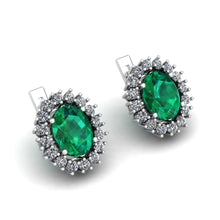 Load image into Gallery viewer, Fine Jade Moissanite Silver Ear Studs
