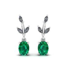 Load image into Gallery viewer, Fine Emerald Marquise Silver Earrings

