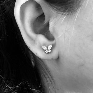 Mariposa Silver Ear Studs