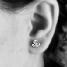 Load image into Gallery viewer, Mini Pear Marquise Silver Ear Studs
