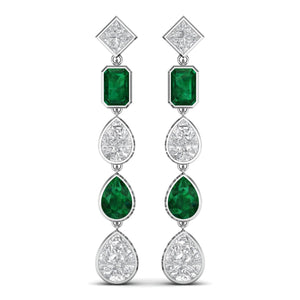 Pears Octagon & Square Steps Ear Pieces Bezel Set - Jewels By Hamzah Anis