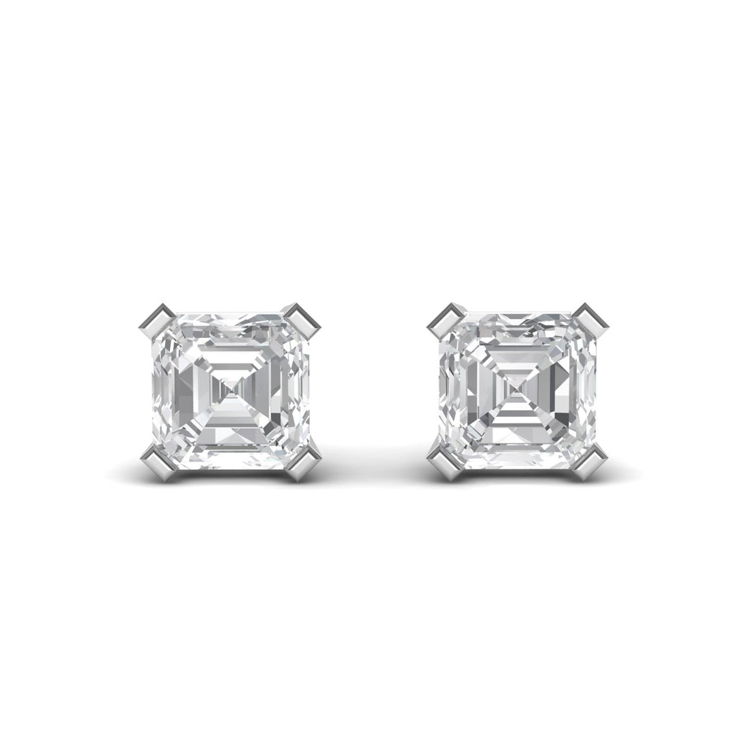 Octagon Imperial Mosaic Silver Ear Studs