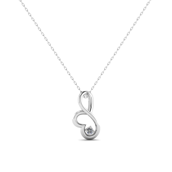 Diamond Heart Silver Necklace | Jewels By Hamzah Anis