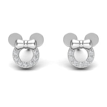 Load image into Gallery viewer, Mickey Bow Moissanite Ear Studs
