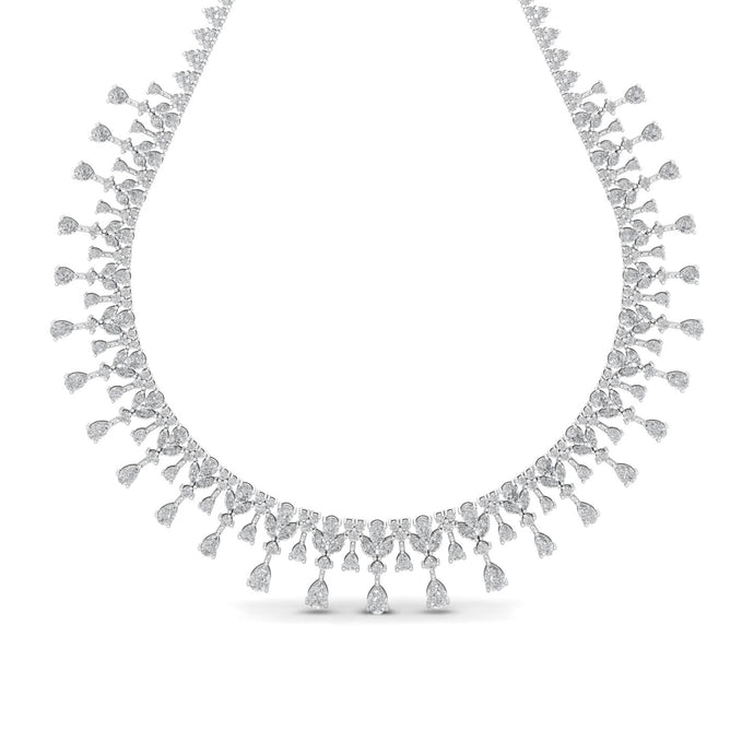 The Marquise Pear Duo Silver Necklace Set | Jewels By Hamzah Anis