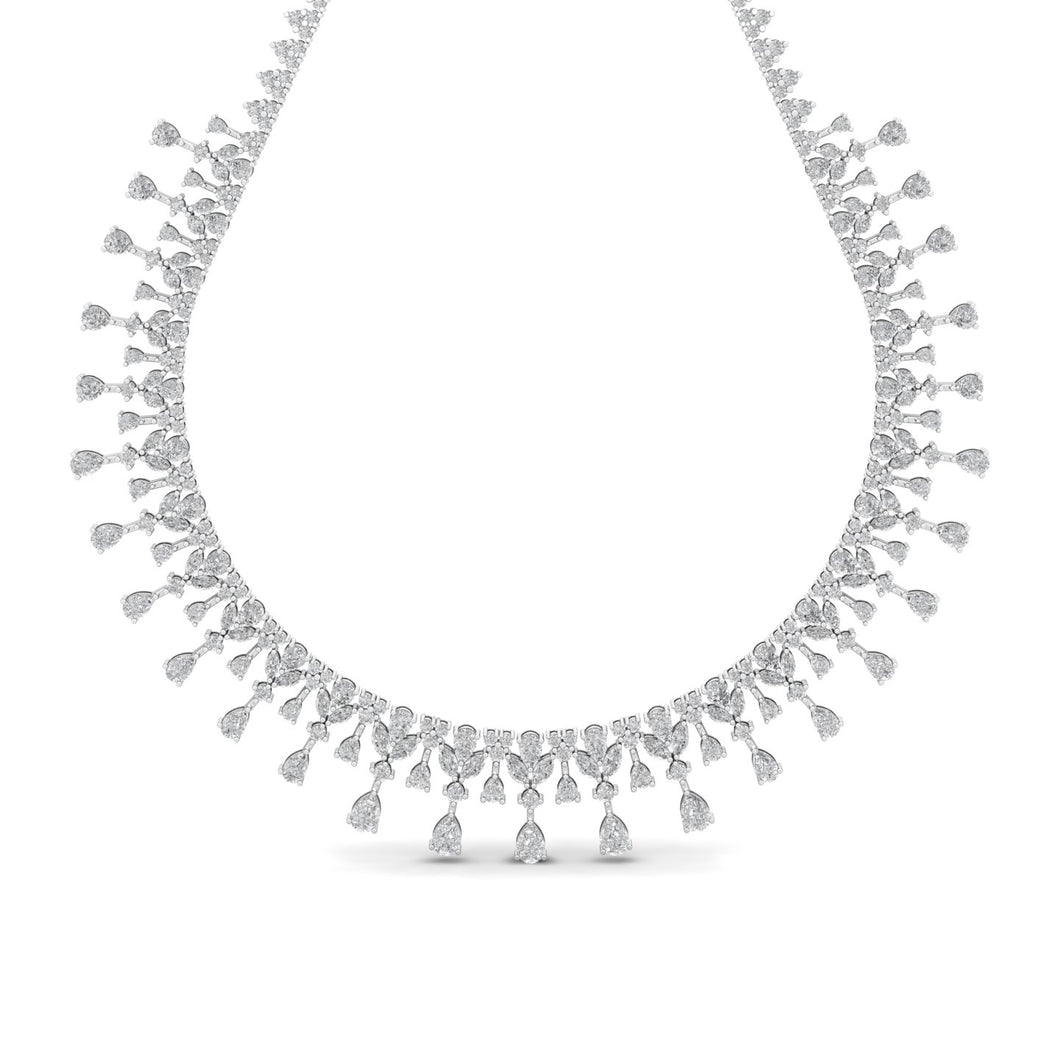 The Marquise Pear Duo Silver Necklace Set | Jewels By Hamzah Anis