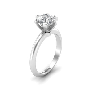 Solitaire Tiffany Setting Silver Ring - Jewels By Hamzah Anis