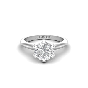 Solitaire Tiffany Setting Silver Ring - Jewels By Hamzah Anis