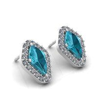 Load image into Gallery viewer, Aqua Silver Ear Studs - Jewels By Hamzah Anis
