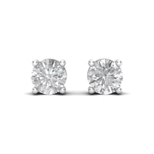 Load image into Gallery viewer, Round Solitaire Silver Studs
