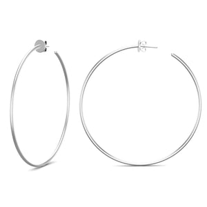 Fine Silver Large Hoops - Jewels By Hamzah Anis