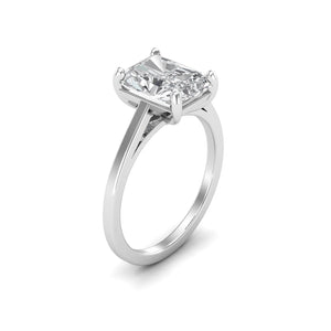 Solitaire Radiant Cut Silver Ring | Jewels By Hamzah Anis