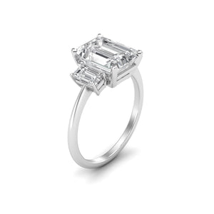 Silver Emerald Cut Ring - Jewels By Hamzah Anis