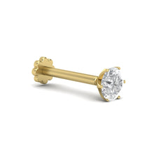 Load image into Gallery viewer, Moissanite 21 Karat Gold Nose Pin | Jewels By Hamzah Anis
