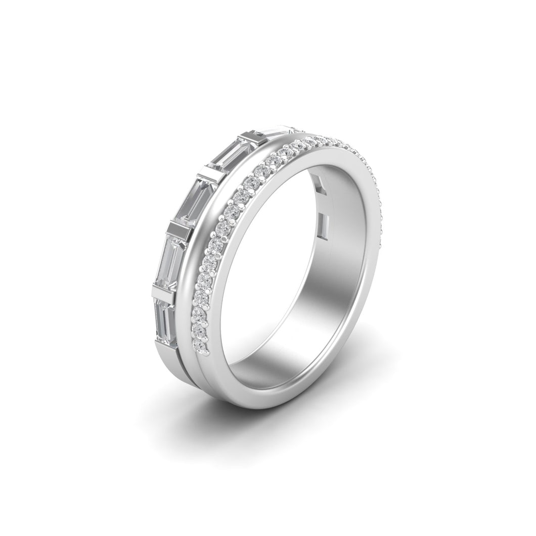 Eternity Round Baguette Silver Band - Jewels By Hamzah Anis