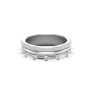 Eternity Round Baguette Silver Band - Jewels By Hamzah Anis