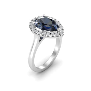 Pear Cut Blue Sapphire Ring