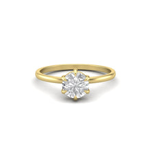 Load image into Gallery viewer, 1 Carat Round Moissanite Signature Solitaire 18 Karat Gold Engagement Ring
