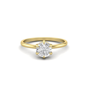 1 Carat Round Moissanite Signature Solitaire 18 Karat Gold Engagement Ring