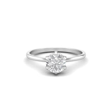 Load image into Gallery viewer, Round Moissanite Signature Solitaire Silver Engagement Ring | Jewels By Hamzah Anis | 1 carat | Wedding Ring | Best Engagement Ring | 925 silver ring | 925 sterling silver ring 18 Karat White Gold
