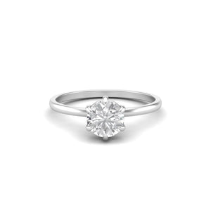 Round Moissanite Signature Solitaire Silver Engagement Ring | Jewels By Hamzah Anis | 1 carat | Wedding Ring | Best Engagement Ring | 925 silver ring | 925 sterling silver ring 18 Karat White Gold