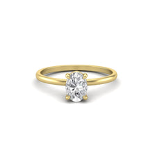Load image into Gallery viewer, Oval Moissanite Signature Solitaire Yellow Gold Engagement Ring | Jewels By Hamzah Anis | 1 carat | Wedding Ring | Best Engagement Ring | ring
