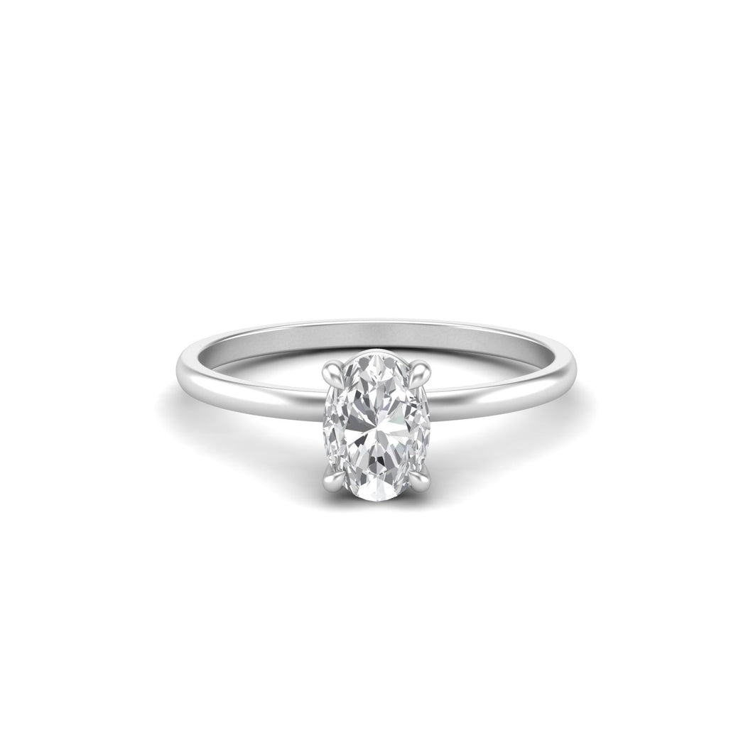 1 Carat Oval Moissanite Signature Solitaire Engagement Ring