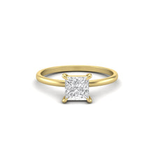 Load image into Gallery viewer, Princess Moissanite Signature Solitaire Yellow Gold Engagement Ring | Jewels By Hamzah Anis | 1 carat | Wedding Ring | Best Engagement Ring | ring
