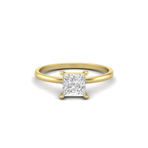 Princess Moissanite Signature Solitaire Yellow Gold Engagement Ring | Jewels By Hamzah Anis | 1 carat | Wedding Ring | Best Engagement Ring | ring
