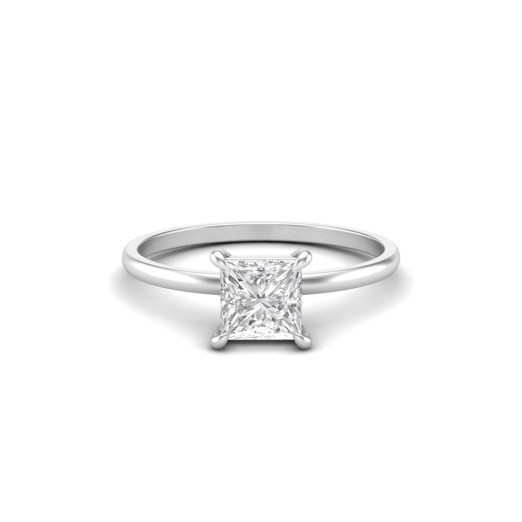 1 Carat Princess Moissanite Signature Solitaire Engagement Ring