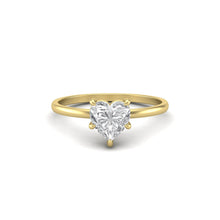 Load image into Gallery viewer, Heart Moissanite Signature Solitaire Yellow Gold Engagement Ring | Jewels By Hamzah Anis | 1 carat | Wedding Ring | Best Engagement Ring | ring

