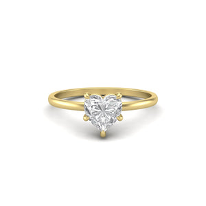Heart Moissanite Signature Solitaire Yellow Gold Engagement Ring | Jewels By Hamzah Anis | 1 carat | Wedding Ring | Best Engagement Ring | ring