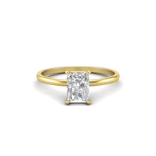 Load image into Gallery viewer, Radiant Moissanite Signature Solitaire Yellow Gold Engagement Ring | Jewels By Hamzah Anis | 1 carat | Wedding Ring | Best Engagement Ring | ring
