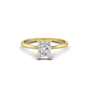 Radiant Moissanite Signature Solitaire Yellow Gold Engagement Ring | Jewels By Hamzah Anis | 1 carat | Wedding Ring | Best Engagement Ring | ring