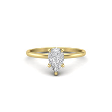 Load image into Gallery viewer, Pear Moissanite Signature Solitaire Yellow Gold Engagement Ring | Jewels By Hamzah Anis | 1 carat | Wedding Ring | Best Engagement Ring | ring
