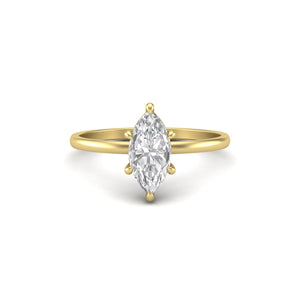 Marquise Moissanite Signature Solitaire Yellow Gold Engagement Ring | Jewels By Hamzah Anis | 1 carat | Wedding Ring | Best Engagement Ring | ring