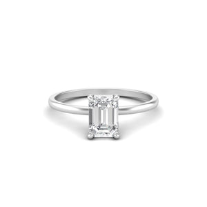 1 Carat Emerald Moissanite Signature Solitaire Engagement Ring