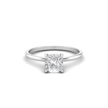Load image into Gallery viewer, 1 Carat Cushion Moissanite Signature Solitaire Engagement Ring
