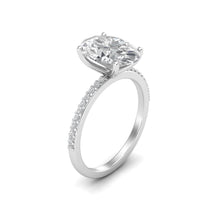 Load image into Gallery viewer, Solitaire Oval Studded Band Silver Ring| Jewels By Hamzah Anis
