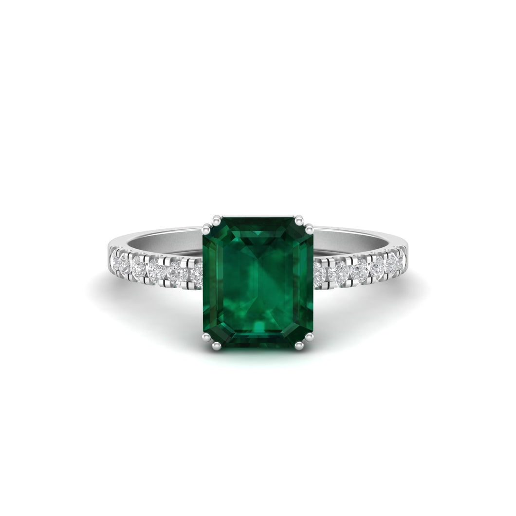 Lab Emerald Signature Ring