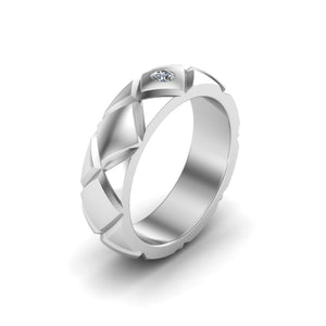 Isaac Diamond Silver Band - Jewels By Hamzah Anis| Jewels By Hamzah Anis | For Men | Men's Diamond Ring