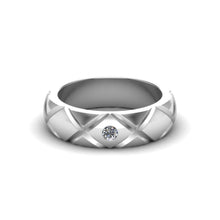 Load image into Gallery viewer, Isaac Diamond Silver Band - Jewels By Hamzah Anis| Jewels By Hamzah Anis | For Men | Men&#39;s Diamond Ring
